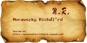 Moravszky Richárd névjegykártya